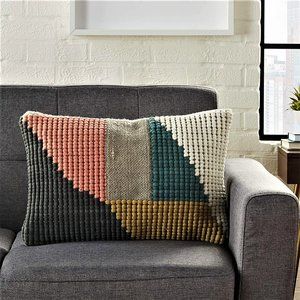 Life Styles Woven Geometric Lumbar Throw Pillow